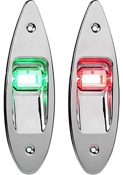 LED Kırmızı + Yeşil Gömme Montajlı Tekne Rv LED Yan Navigasyon Işıkları Paslanmaz Çelik Su Geçirmez Tekne Yan Montaj Işığı (Yurt Dışından)