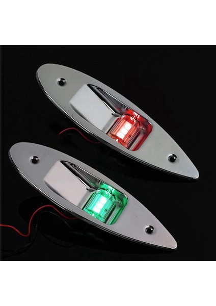 LED Kırmızı + Yeşil Gömme Montajlı Tekne Rv LED Yan Navigasyon Işıkları Paslanmaz Çelik Su Geçirmez Tekne Yan Montaj Işığı (Yurt Dışından)