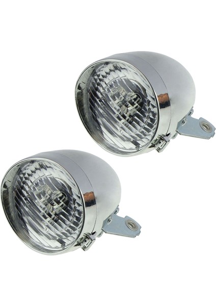 2x Retro Bisiklet Bisiklet Aksesuarı Ön Işık Braketi Vintage 3led Far (Gümüş) (Yurt Dışından)