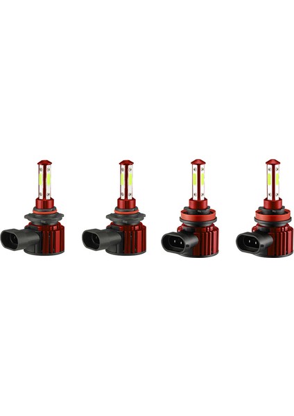 4 Taraflı 9005+H11 Combo 4 Taraflı Glow LED Far Sis Kitleri Ampul 8000K Mavi Yüksek Düşük Huzme (Yurt Dışından)