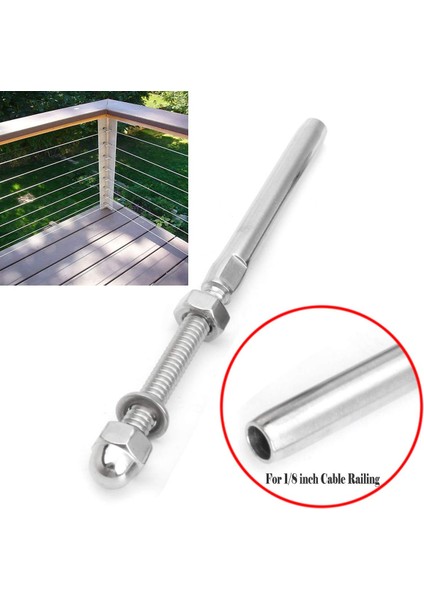 Dişli Cıvata ve Pedal Bilyalı Kablo Korkuluk Kiti Uç Bağlantısı 0.32 Cm, T316 Deniz Sınıfı Paslanmaz Çelik Merdiven Basamağı Raylı Ahşap Sütun Bölme Donanım Sistemi (Yurt Dışından) fırsatları