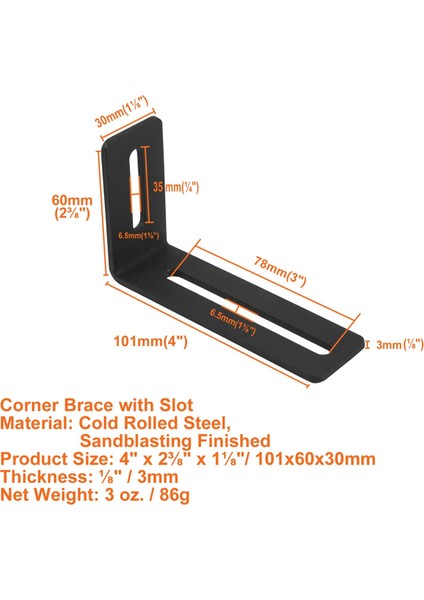 4 Inç Ayarlanabilir Açılı Braket, Ahşap Için 8 Pcs Ağır Hizmet Tipi L Braketleri, Yuvalı L Şeklinde Köşe Desteği, Sağ Açılı Braketler (Yurt Dışından) indirimleri