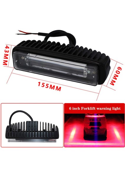 4 Inç 30W LED Forklift Araba Uyarı Lambası Güvenlik Çalışma Işığı Çubuğu Depo Tehlike Alanı Işığı (5 Adet) (Yurt Dışından)