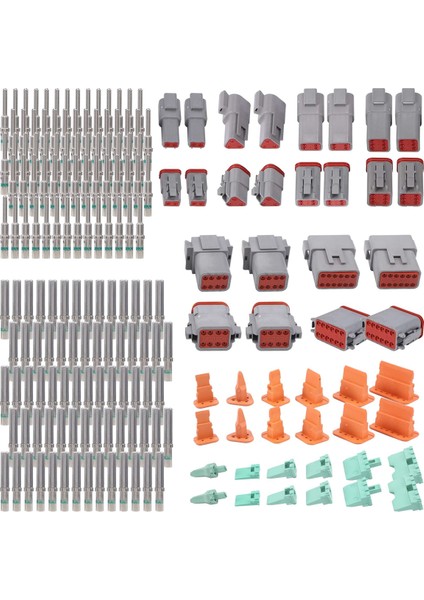 188PCS Deutsch Dt Gri Konnektör Kiti, 2,3,4,6,8 ve 12 Pinli Konfigürasyonlarda 16 Katı Kontak, Otomotiv Konnektörleri (Yurt Dışından) modelleri