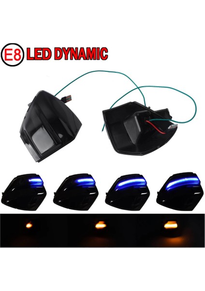 Araba LED Dinamik Dönüş Sinyali Yan Dikiz Aynası Işık 07-14 Kuga C394 08-12 C-Max 11-19 Mavi Işık (Yurt Dışından)
