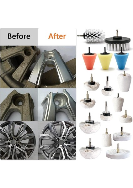 Parlatma Pedi Parlatma Çarkı Seti 17 Paket, Metal Alüminyum Paslanmaz Çelik Krom Ahşap Plastik Vb Için Parlatma Çarkı Matkabı (Yurt Dışından) fiyatları