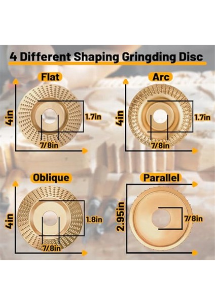 Adet Açılı Taşlama Ahşap Oyma Disk Seti 4ın Veya 4 1/2ın Eki, Öğütücü Disk Tekerlek Ekleri Ağaç Işleme Için (Yurt Dışından)