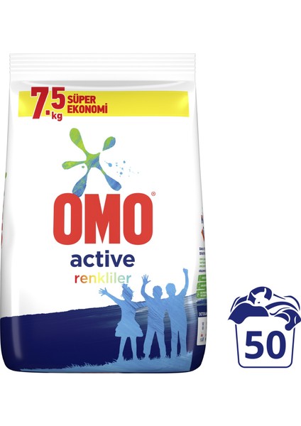 Omo Matik 7.5 kg Active Renkliler - Yumoş 1440 ml Orkide - Domestos Çamaşır Suyu 3240 ml