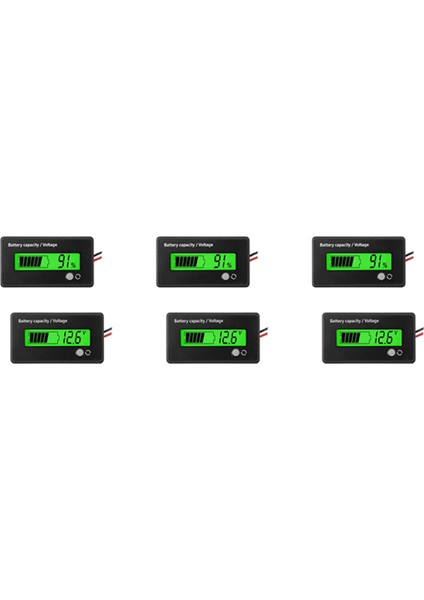 6 Adet Dc 12V 24V 36V 48V 72V Metre Kapasitesi Gerilim Göstergesi Kurşun-Asit ve Lityum Iyon Göstergesi (Yurt Dışından)