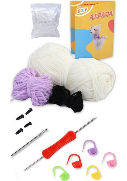 Yeni Başlayanlar Için Tığ Seti, Komple Tığ Seti, Örgü Işaretleyicileri Iplik Topu ile Dıy Hayvan Alpaka Tığ Seti, Talimat (Yurt Dışından)