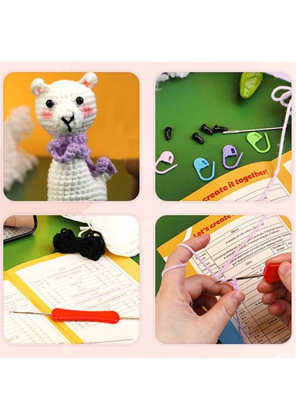 Yeni Başlayanlar Için Tığ Seti, Komple Tığ Seti, Örgü Işaretleyicileri Iplik Topu ile Dıy Hayvan Alpaka Tığ Seti, Talimat (Yurt Dışından) fırsatları