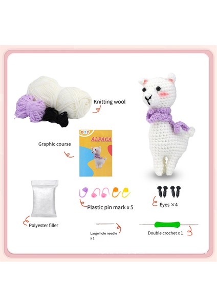 Yeni Başlayanlar Için Tığ Seti, Komple Tığ Seti, Örgü Işaretleyicileri Iplik Topu ile Dıy Hayvan Alpaka Tığ Seti, Talimat (Yurt Dışından) indirimleri