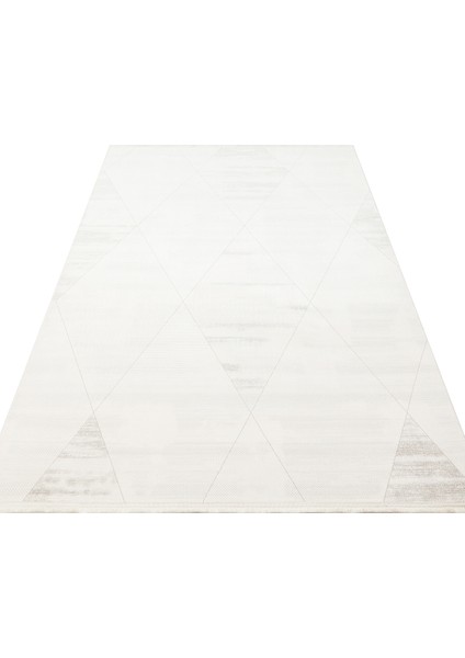 Lykıa Lky 03 Cream Grey Sade ve Modern Desenli Yumuşak Tuşeli Akrilik Makine Dokuması Halı indirimleri