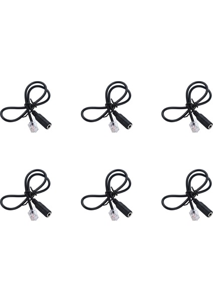 6pc Telefon Adaptörü Rj9 - 3.5 Dişi Adaptör Dönüştürücü Kablo Pc Bilgisayar Kulaklık Telefon (Yurt Dışından)