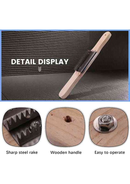2 Paket Parlatıcı Tekerlek Tırmık, 14 Inç Paslanmaz Çelik Metal Tırtıklı Fırça, Bileşik Temiz Takı Elbise Için Ahşap Saplı (Yurt Dışından) fırsatları