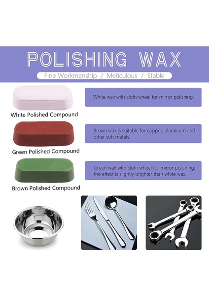 8 Adet 4 Inç Parlatma Tekerlekleri Pad Denim Tekerlekler 3 Adet Parlatma Bileşikleri ve Tezgah Öğütücü Için 1/4 Inç Matkap Saplı (Yurt Dışından) modelleri