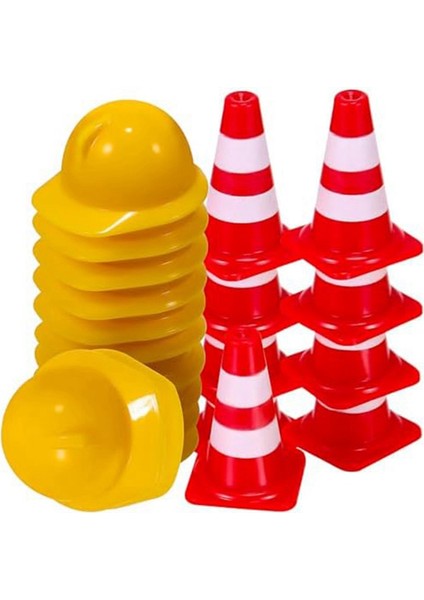 50 Adet Mini Trafik Konileri 50 Adet Mini Baret, Mini Trafik Yol Işaretleri Inşaat Konileri Parti Malzemeleri (Yurt Dışından)