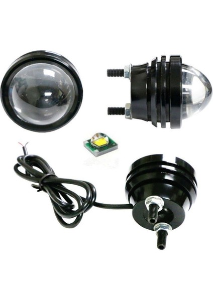2X12V Beyaz Balık Gözü Drl LED Sis Farı Gündüz Çalışan Işık LED Ampul (Yurt Dışından)