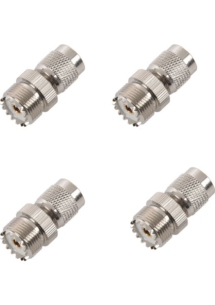 4x Erkek - PL259 Uhf Dişi Adaptör Konnektörü, Gümüş (Yurt Dışından)