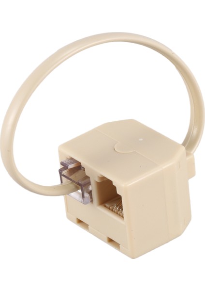 RJ11 6P4C 2 Çıkışlı Telefon Jakı Hattı Ayırıcı Adaptör Bej (Yurt Dışından)