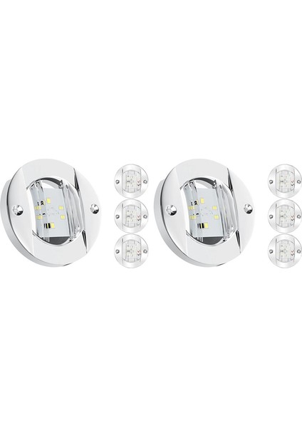 8 Adet Tekne Iç Aydınlatma, 12V LED Tekne Güvertesi Iç Aydınlatma 3 Inç Yuvarlak Beyaz 6 LED Kıç Kıç Ayna Çapa Işığı (Yurt Dışından)