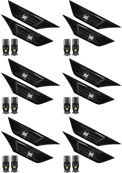 2016-19 Jdm Için Led'li 12X Duman Renkli Lens Yan Işaret Lambası Işığı (Yurt Dışından)