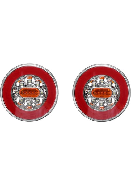2x Yuvarlak LED 4 In 1 Kamyon Kuyruk Lambası 12-24 V Dinamik Kuyruk Dönüş Sinyali Ters Arka Fren Stop Lambası Römork Kamyon Rv Için (Yurt Dışından)