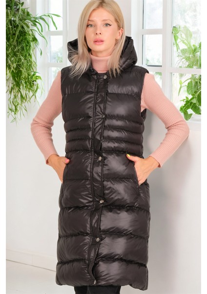 Z6757 Dewberry Bayan Yelek-Açık Siyah