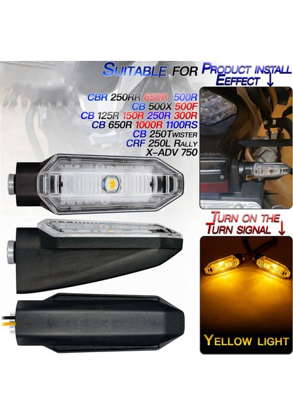 4x Motosiklet LED Dönüş Sinyal Işıkları Lambaları Yan Gösterge CB125/CBR650R/CBF/X-ADV /cb 150R /cb 300R/ Cb 1000R (Yurt Dışından) fiyatları