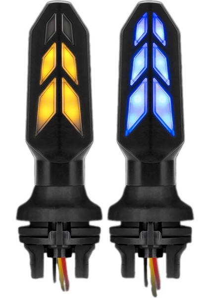 Motosiklet LED Sinyal Işık Gündüz Farları Çift Akan Sarı + Mavi Flaşör Göstergesi CG160 CB250 (Yurt Dışından)
