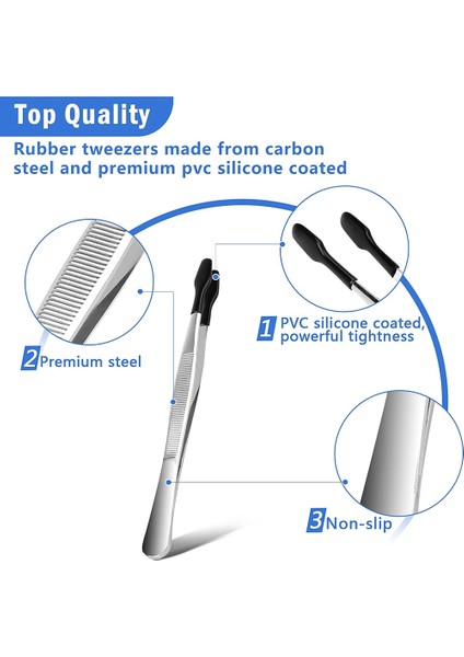 3 Adet Uçlu Kauçuklu Cımbız, Marring Olmayan Silikon Uçlu Cımbız Kauçuk Kıvrık Uçlu Düz Cımbız, Laboratuvar Cımbızı (Yurt Dışından) fiyatları