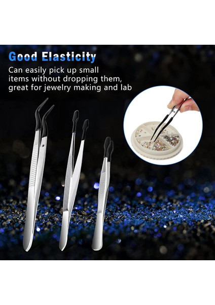 3 Adet Uçlu Kauçuklu Cımbız, Marring Olmayan Silikon Uçlu Cımbız Kauçuk Kıvrık Uçlu Düz Cımbız, Laboratuvar Cımbızı (Yurt Dışından) modelleri