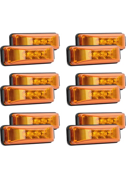 12 Adet 24V 3.9 Inç 3 LED Kamyon Römork Ön Arka LED Yan Ikaz Lambaları Gümrükleme Gösterge Lambası Su Geçirmez (Yurt Dışından)