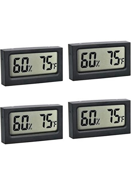 4pcs Araç Sürüngen Termometre S-WS05 Mini Elektronik Termo-Higrometre Balık Tankı Için °c/℉ Siyah (Yurt Dışından)