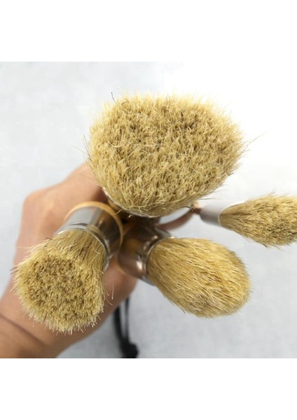Mobilya Için Tebeşir Boya Fırçaları, Yuvarlak Boya Fırçası Seti, Balmumu Fırçası, Şablon Fırçaları 1 Oval Fırça ve 3 Yuvarlak Fırça, B (Yurt Dışından)
