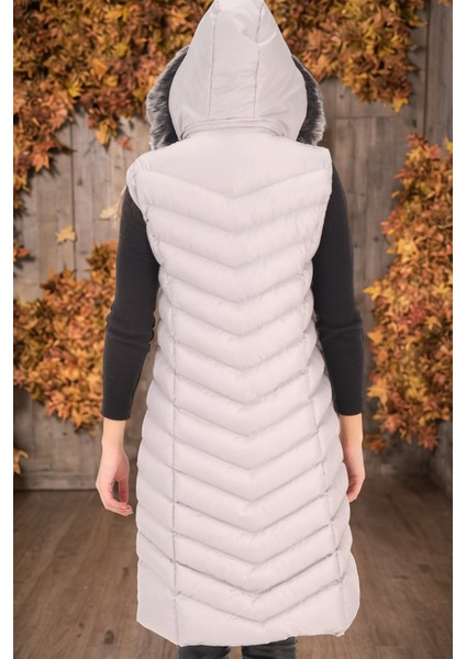 Z6684 Dewberry Bayan Yelek-Düz Açık Gri fiyatları