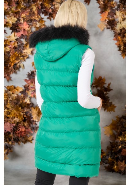 Z6761 Dewberry Bayan Yelek-Düz Yeşil fiyatları