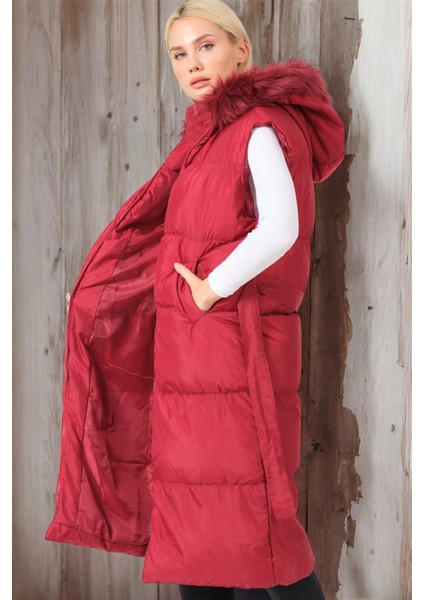 Z6744 Dewberry Bayan Yelek-Açık Bordo