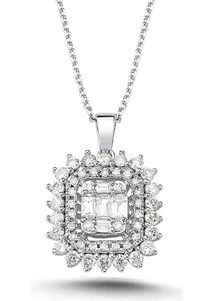 0,58 Karat Pırlantalı Baget Kolye fiyatları