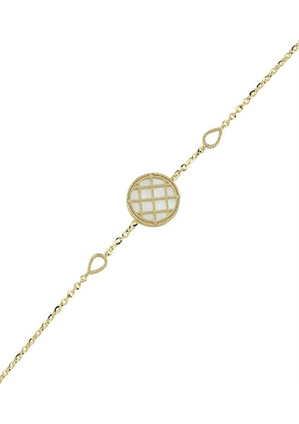 Çift Taraflı Yeşil Beyaz Sedefli Altın Bileklik fiyatları