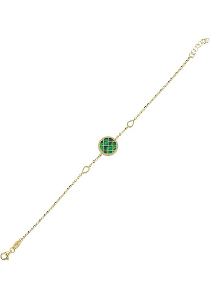 Çift Taraflı Yeşil Beyaz Sedefli Altın Bileklik fırsatları