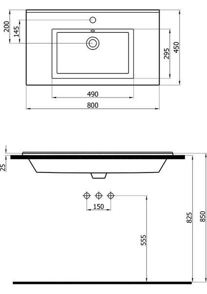 Silver Slim Lavabo 80 cm 501080