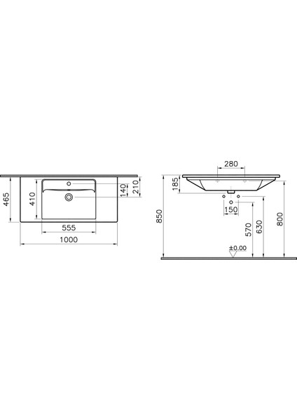 Integra Etajerli Lavabo 100 cm 7057B003-0001