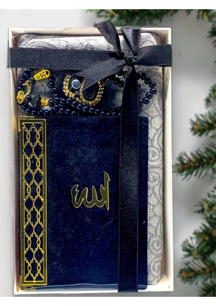 Çeyizlik Hediyelik Yasin Seccade Tesbih Taşlı Zikirmatik Özel Tasarım Lüks Set