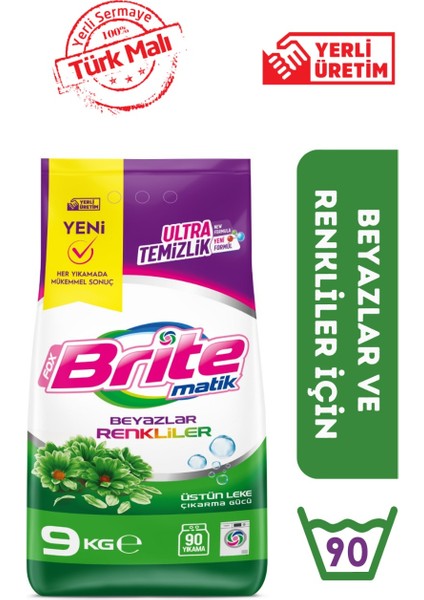 Toz Deterjan Renkliler ve Beyazlar Için Derinlemesine Temizlik 9 kg