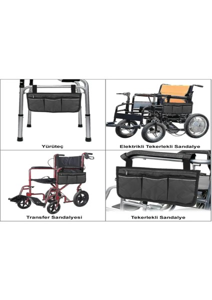 Tekerlekli Sandalye, Yürüteç, Elektrikli Tekerlekli Sandalye, Transfer Sandalyesi Çantası, Siyah fırsatları