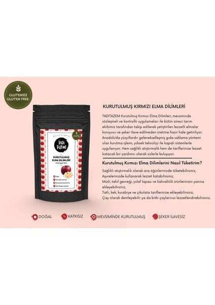 Kurutulmuş Kırmızı Elma Dilimleri 50 gr X 4 PAKET