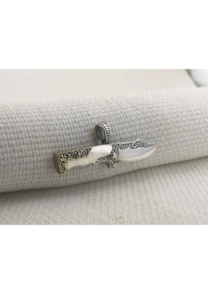 925 Ayar Gümüş Avcı Çakı Bıçak Tasarımlı Kolye Ucu modelleri