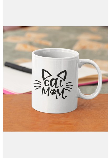 Cat Mom Yazılı Kupa Bardak