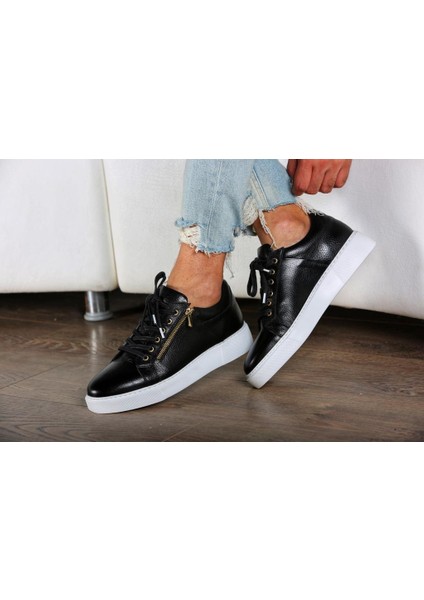 Lincoln Model Deri Erkek Siyah Sneaker modelleri